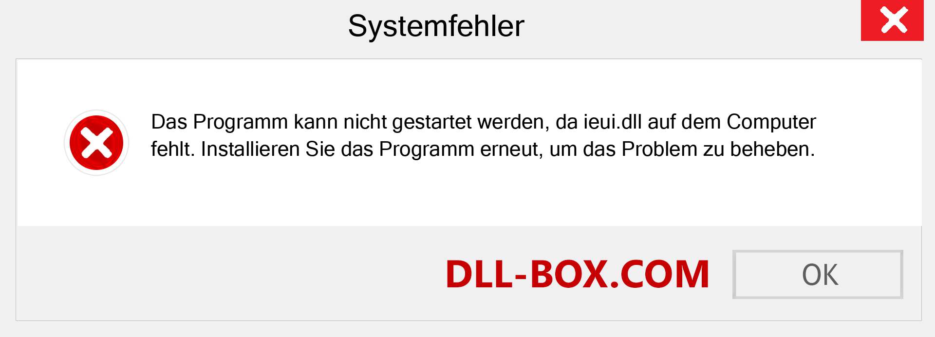 ieui.dll-Datei fehlt?. Download für Windows 7, 8, 10 - Fix ieui dll Missing Error unter Windows, Fotos, Bildern