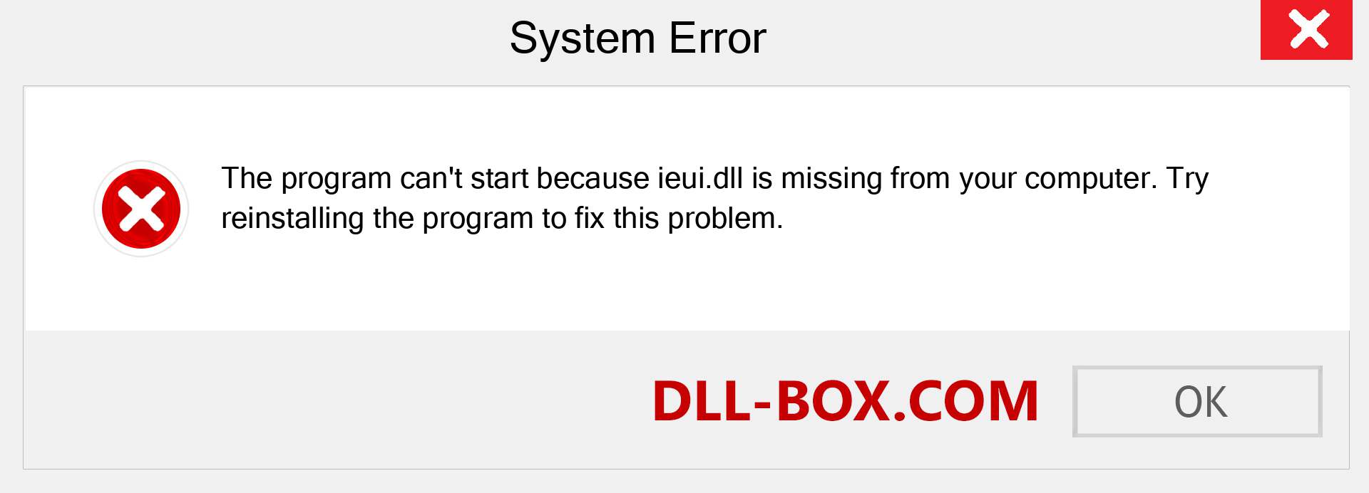  ieui.dll file is missing?. Download for Windows 7, 8, 10 - Fix  ieui dll Missing Error on Windows, photos, images